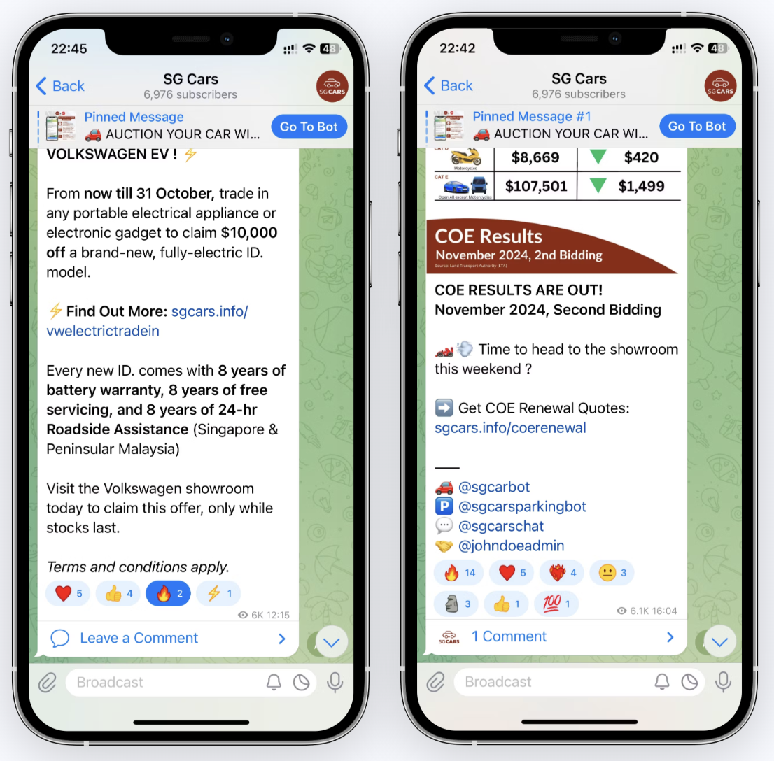 SG Cars post screenshot